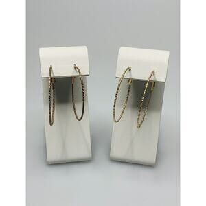 Set of 2 Hoop Earrings Rose Gold and Gold Tone